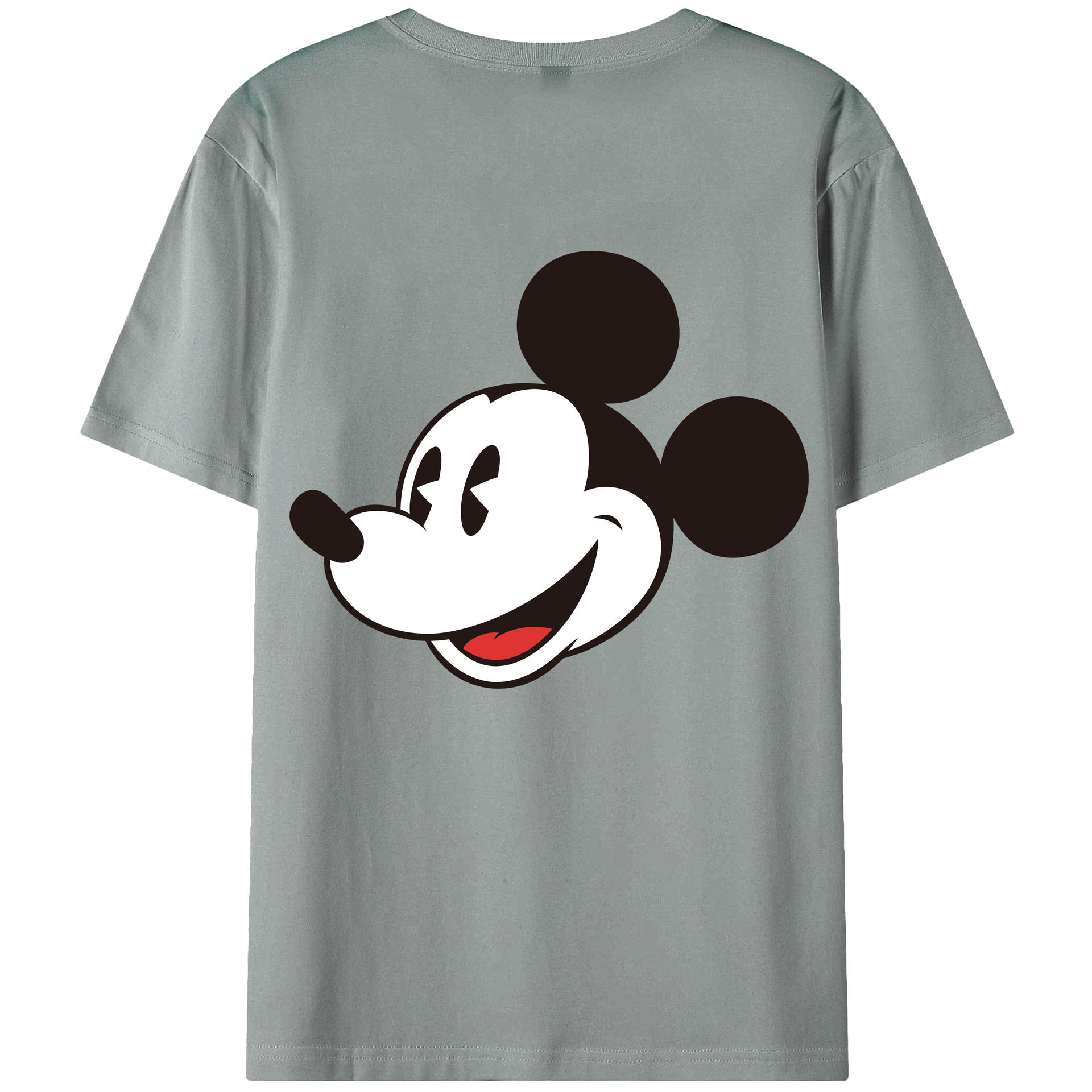 ミッキーマウス Mickey Mouse 綿100％ メンズ半袖Tシャツ（バックプリント） 通気性